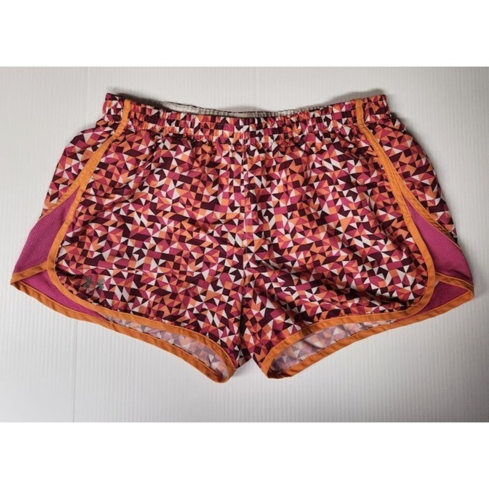 Under Armour Geometric Print Running Shorts Women S Pink Orange Purple